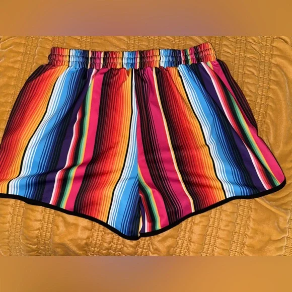 Serape Drawstring Everyday Shorts - Picture 3 of 5